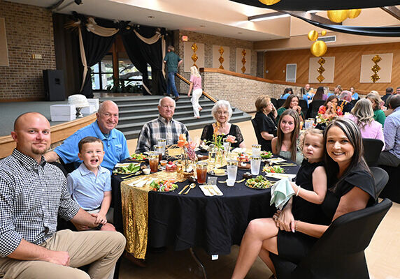 Dining Table with Smiling People